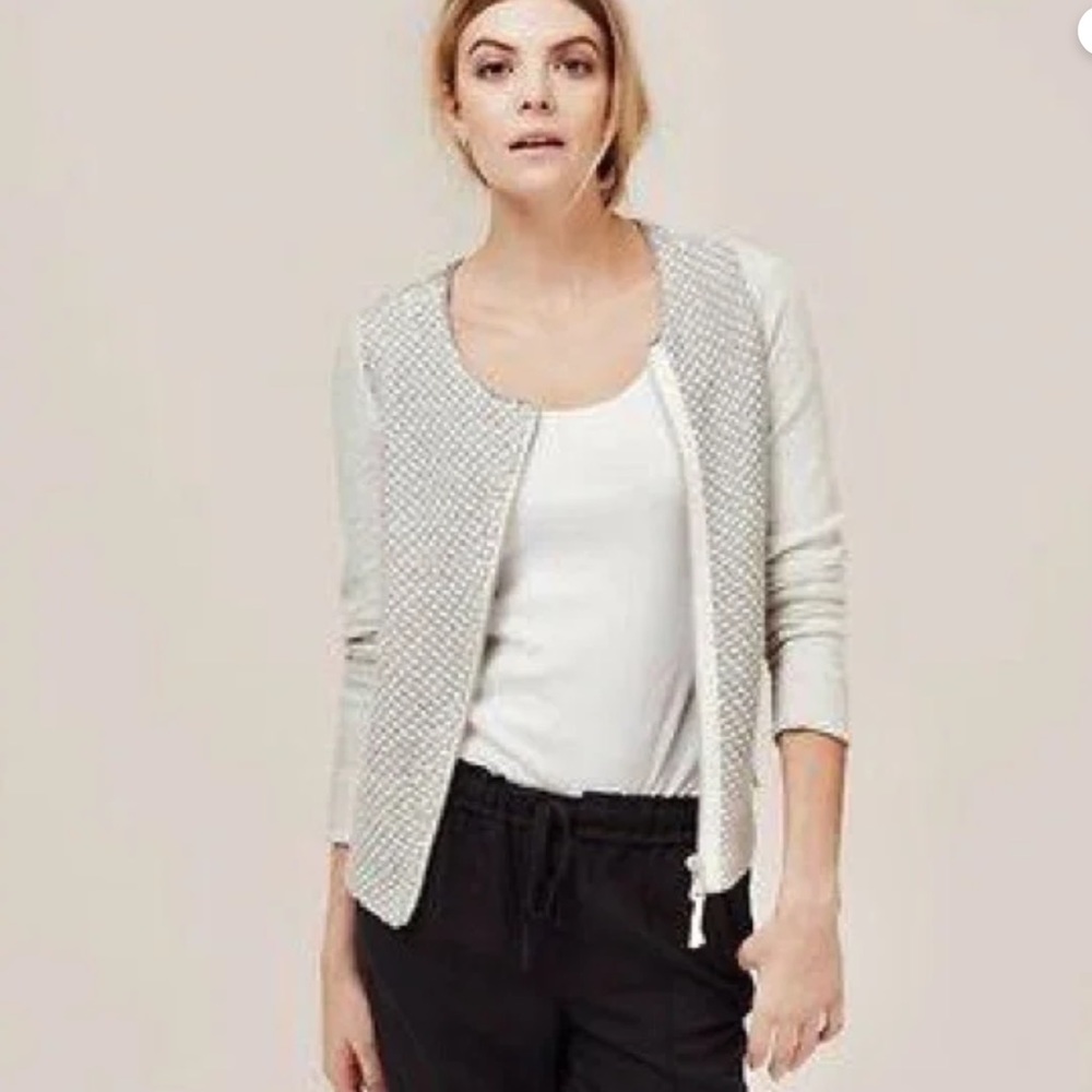 Lou & Grey Wool Rayon Blend Terry Moto Jacket Size Small